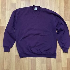 Vintage Jerzees Sweatshirt Adult XL Purple Blank Sweater Mens Faded Made In USA
